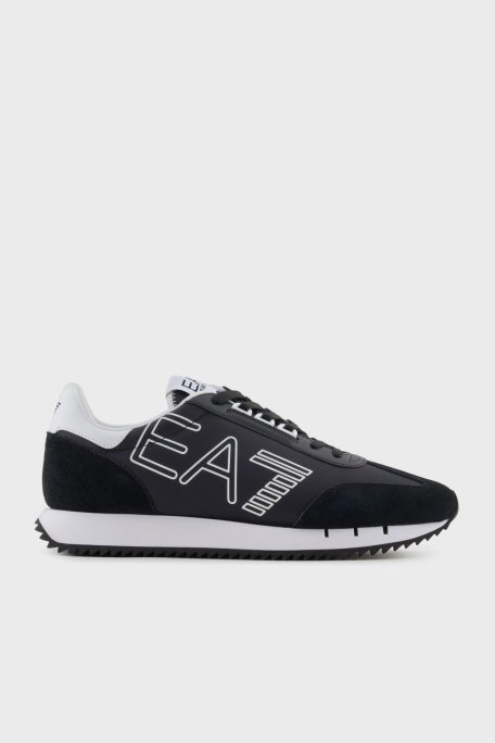 EA7 Logolu Süet Detaylı Sneaker Unisex Ayakkabı X8X101 XK257 U448 SİYAH - Ea7