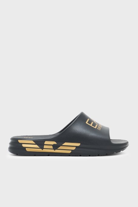 EA7 Logolu Unisex Terlik 7X000356 AF18618 MC021 SİYAH-GOLD - Ea7