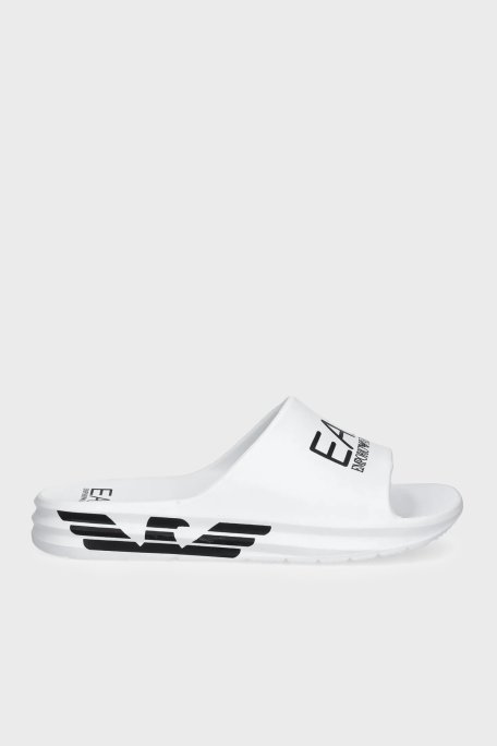 EA7 Logolu Unisex Terlik 7X000356 AF18618 MZ021 SİYAH-BEYAZ - Ea7