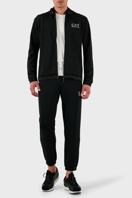 EA7 Modal Karışımlı Regular Fit Taş Detaylı Kapüşonlu Erkek Sweat 7M000304 AF13740 UC001 SİYAH - Ea7 (1)