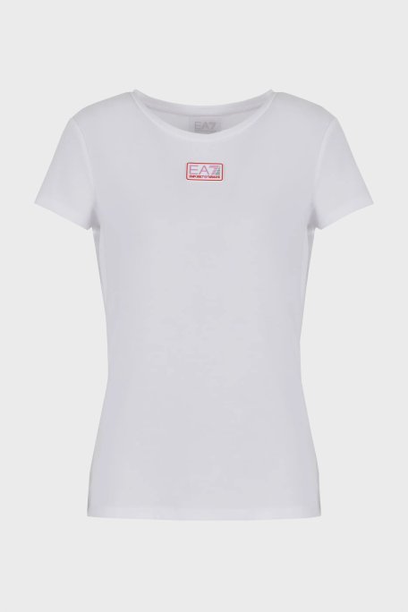 EA7 Natural Ventus7 Regular Fit Bisiklet Yaka Kadın T Shirt 3DTT17 TJKUZ 1100 BEYAZ - EA7
