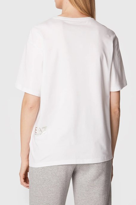 EA7 Pamuk Karışımlı Bisiklet Yaka Regular Fit Bayan T Shirt 6LTT09 TJGCZ 0100 BEYAZ - EA7 (1)