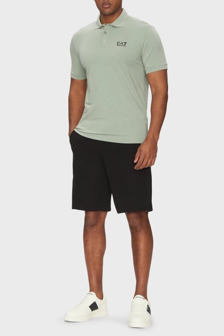 EA7 Pamuk Karışımlı Regular Fit Logolu Fermuar Detaylı Erkek Short 7M000143 AF13538 UC001 SİYAH - Ea7 (1)