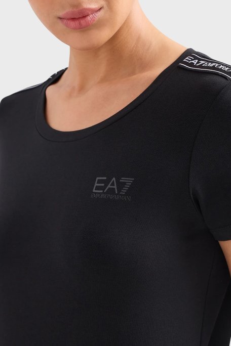 EA7 Pamuk Karışımlı Slim Fit Bayan T Shirt 3DTT44 TJ6SZ 1200 SİYAH - EA7 (1)