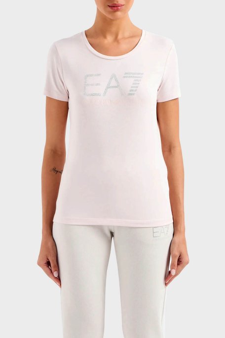 EA7 Pamuklu Regular Fit Bisiklet Yaka Kadın T Shirt 3DTT21 TJFKZ 1422 EKRU - EA7