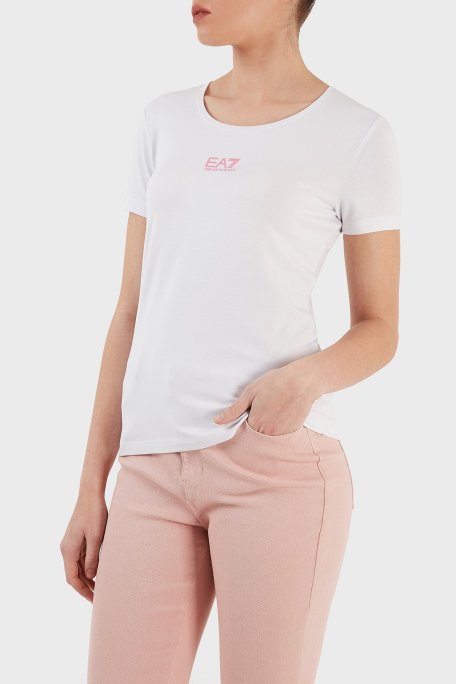 EA7 Pamuklu Regular Fit Bisiklet Yaka Bayan T Shirt 3RTT05 TJDZZ 0193 BEYAZ - EA7 (1)