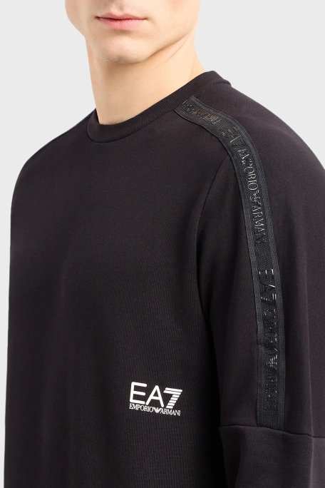EA7 Pamuklu Regular Fit Bisiklet Yaka Erkek Sweat 3DPM56 PJEQZ 0200 SİYAH - EA7 (1)