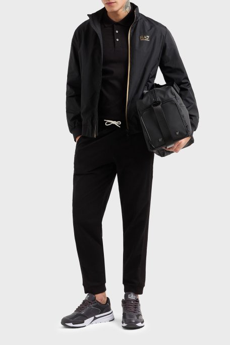 EA7 Pamuklu Regular Fit Düğmeli Erkek Polo Yaka T Shirt 8NPF14 PJVQZ 0208 SİYAH - Ea7 (1)