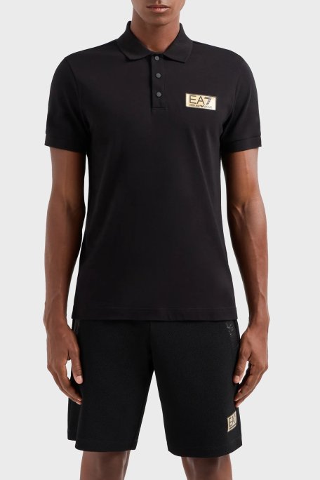 EA7 Pamuklu Regular Fit Erkek Polo Yaka T Shirt 3DPF02 PJ5AZ 1200 SİYAH - EA7