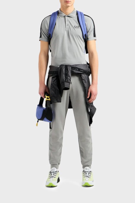 EA7 Pamuklu Regular Fit Erkek Polo Yaka T Shirt 3DPF23 PJ02Z 0923 GRİ - EA7 (1)