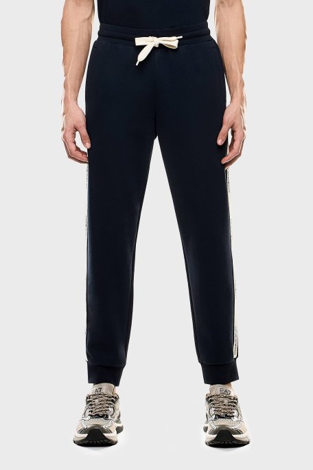 EA7 Pamuklu Regular Fit Lastikli Paça Logolu Şerit Detaylı Jogger Erkek Pantolon 7M000974 AF10377 UB102 LACİVERT - Ea7