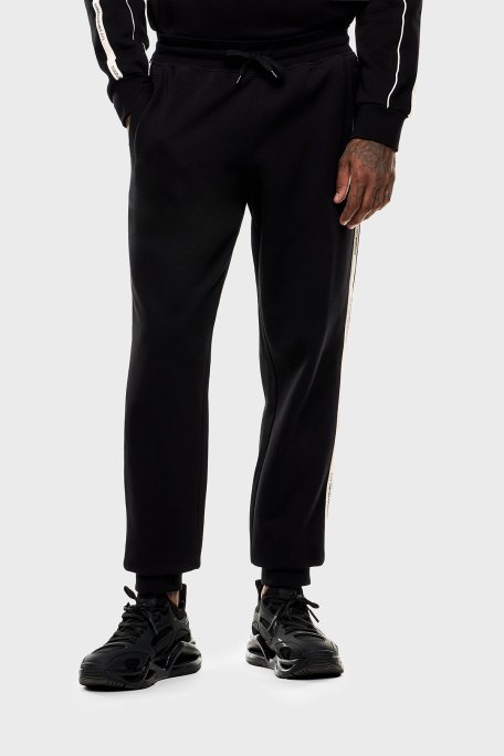 EA7 Pamuklu Regular Fit Lastikli Paça Logolu Şerit Detaylı Jogger Erkek Pantolon 7M000974 AF10377 UC001 SİYAH - Ea7