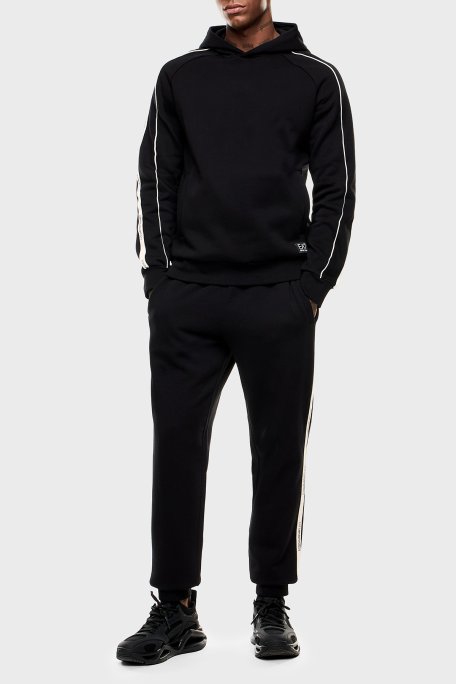 EA7 Pamuklu Regular Fit Lastikli Paça Logolu Şerit Detaylı Jogger Erkek Pantolon 7M000974 AF10377 UC001 SİYAH - Ea7 (1)