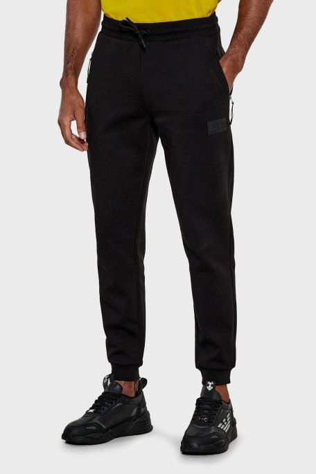 EA7 Pamuklu Regular Fit Normal Bel Ribanalı Paça Jogger Erkek Pantolon 7M000097 AF12116 UC001 SİYAH - Ea7