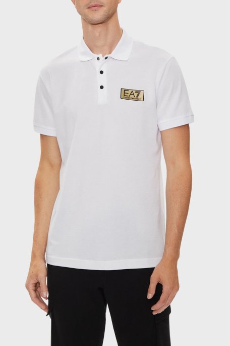 EA7 Pamuklu Regular Fit Polo Yaka Erkek T Shirt 3DPF02 PJ5AZ 1100 BEYAZ - EA7