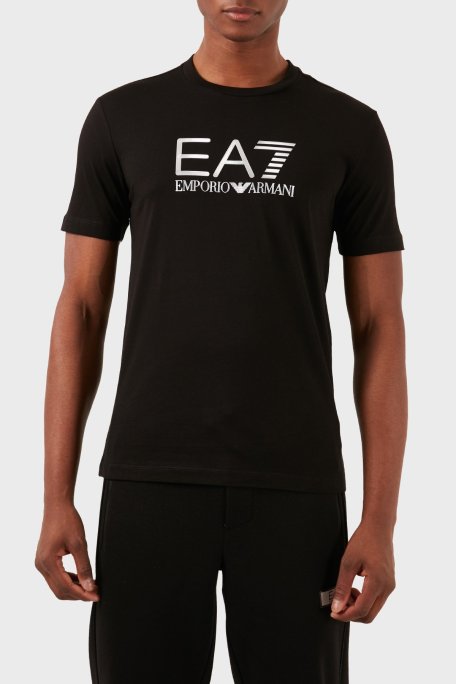 EA7 Pamuklu Slim Fit Bisiklet Yaka Erkek T Shirt 3DPT71 PJM9Z 1200 SİYAH - EA7