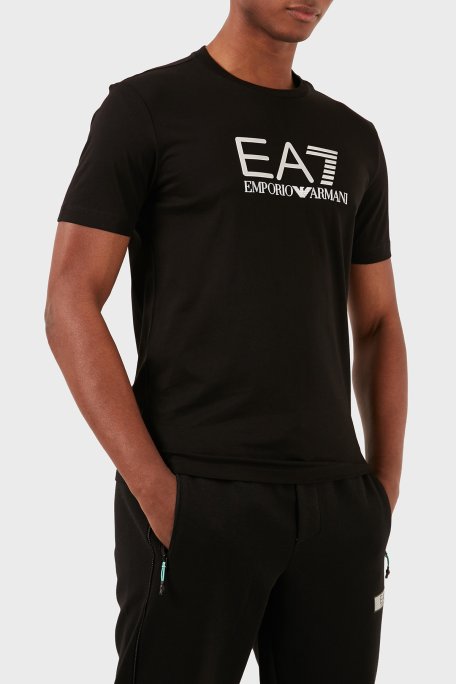 EA7 Pamuklu Slim Fit Bisiklet Yaka Erkek T Shirt 3DPT71 PJM9Z 1200 SİYAH - EA7 (1)