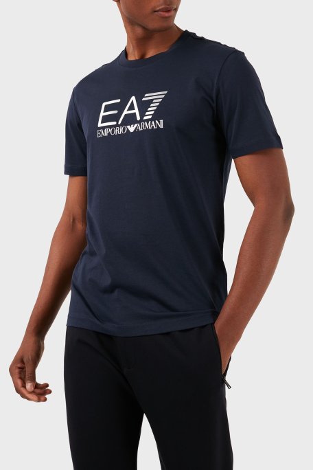 EA7 Pamuklu Slim Fit Bisiklet Yaka Erkek T Shirt 3DPT71 PJM9Z 1554 LACİVERT - EA7 (1)