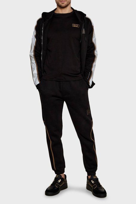 EA7 Pamuklu Slim Fit Bisiklet Yaka Uzun Kollu Erkek T Shirt 7M000008 AF10170 UC001 SİYAH - EA7 (1)