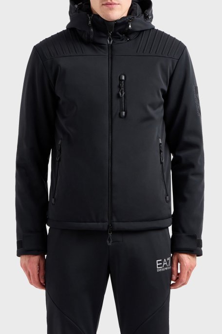 EA7 Regular Fit Çıkarılabilir Kapüşonlu Erkek Mont 6DPG12 PN8HZ 1200 SİYAH - EA7