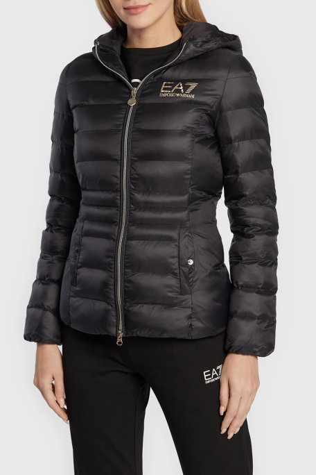EA7 Regular Fit Fermuarlı Kapüşonlu Şişme Kadın Mont 6LTB03 TN88Z 1200 SİYAH - EA7