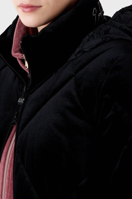 EA7 Regular Fit Kadife Bomber Bayan Mont 6RTB04 TN7VZ 1200 SİYAH - EA7 (1)