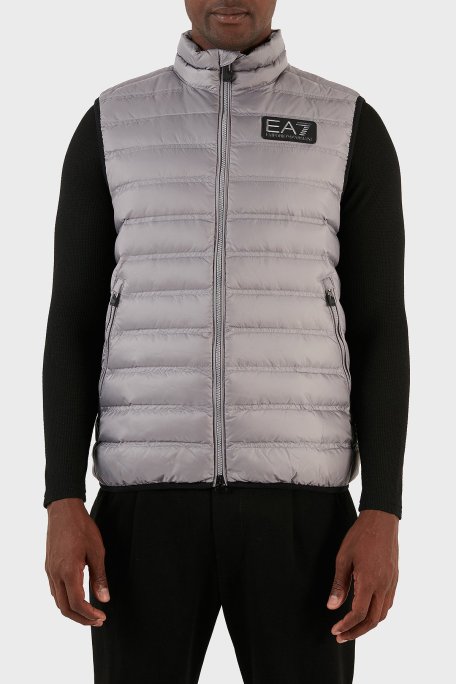 EA7 Regular Fit Kuş Tüyü Dolgulu Şişme Erkek Yelek 6RPQ02 PN5ZZ 1920 GRİ - EA7