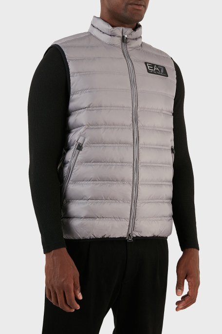 EA7 Regular Fit Kuş Tüyü Dolgulu Şişme Erkek Yelek 6RPQ02 PN5ZZ 1920 GRİ - EA7 (1)