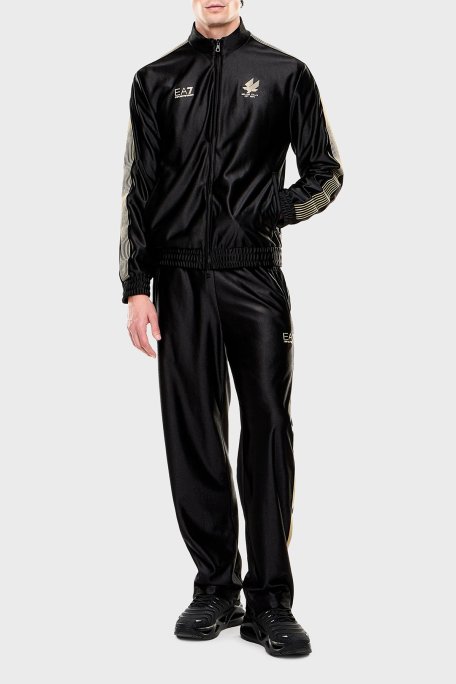 EA7 Regular Fit Logolu Dik Yaka Erkek Eşofman Takımı 7M001613 AF21688 UC001 SİYAH - Ea7