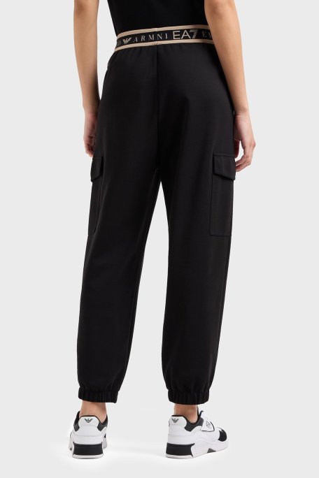 EA7 Regular Fit Normal Bel Ribanalı Paça Logolu Jogger Bayan Pantolon 7W000282 AF12501 UC001 SİYAH - Ea7 (1)
