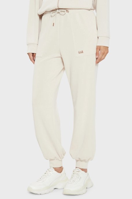 EA7 Relaxed Fit Cepli Jogger Kadın Pantolon 6DTP61 TJZBZ 1120 BEYAZ - EA7
