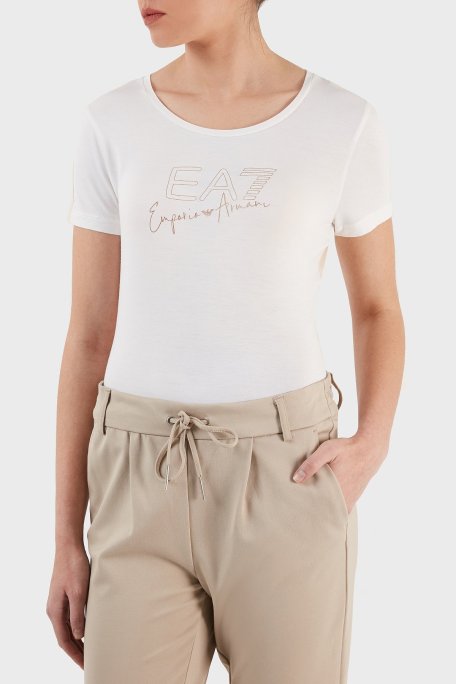 EA7 Slim Fit Bisiklet Yaka Bayan T Shirt 3RTT21 TJKMZ 1100 BEYAZ - EA7 (1)