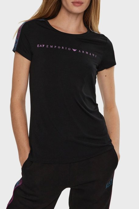 EA7 Slim Fit Bisiklet Yaka Bayan T Shirt 6DTT03 TJKUZ 1200 SİYAH - EA7