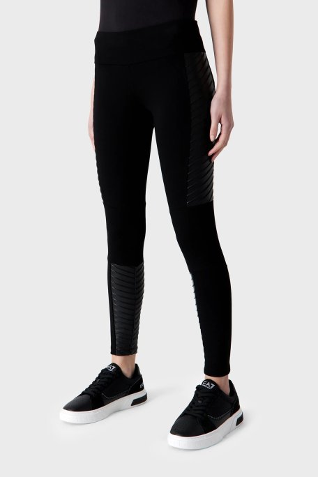 EA7 Slim Fit Viskon Karışımlı Kışlık Bayan Tayt 6RTP73 TJRLZ 1200 SİYAH - EA7