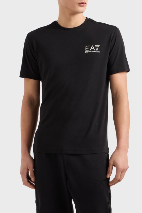 EA7 Streç Logolu Slim Fit Bisiklet Yaka Erkek T Shirt 7M000299 AF13739 UC001 SİYAH - Ea7