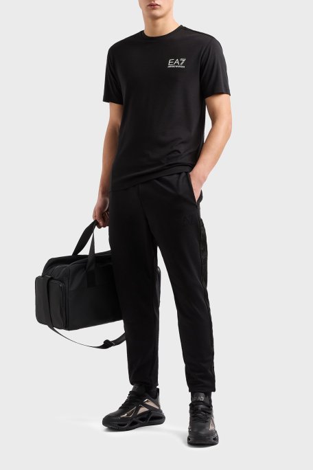 EA7 Streç Logolu Slim Fit Bisiklet Yaka Erkek T Shirt 7M000299 AF13739 UC001 SİYAH - Ea7 (1)