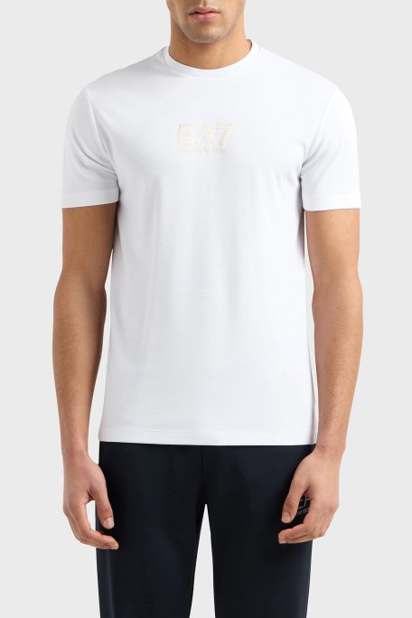 EA7 Streç Logolu Slim Fit Bisiklet Yaka Erkek T Shirt 7M000301 AF13739 U0002 BEYAZ - Ea7