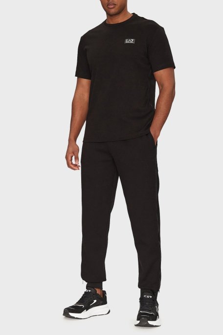 EA7 Streç Pamuklu Regular Fit Yüksek Bel Ribanalı Paça Jogger Erkek Pantolon 7M000144 AF13538 UC001 SİYAH - Ea7 (1)