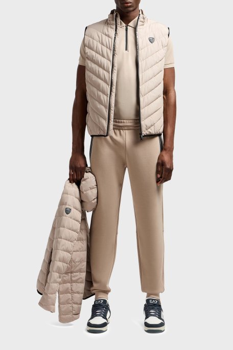 EA7 Streç Slim Fit Fermuarlı Erkek Polo Yaka T Shirt 8NPF13 PJRGZ U6155 BEJ - Ea7 (1)