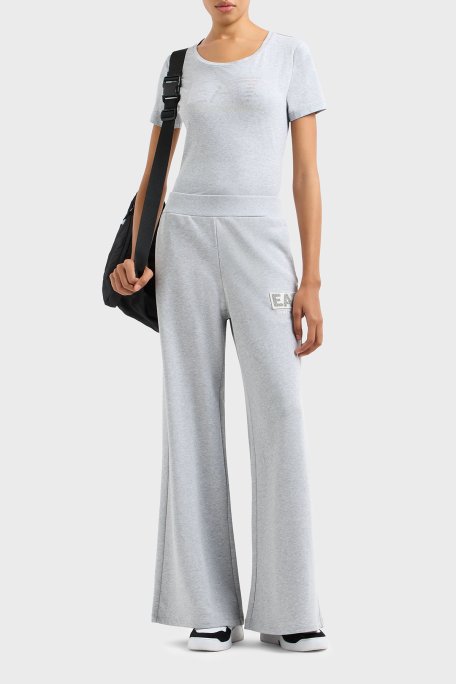EA7 Wide Leg Normal Bel Bol Paça Logolu Kadın Pantolon 7W000179 AF12473 O8002 GRİ - Ea7