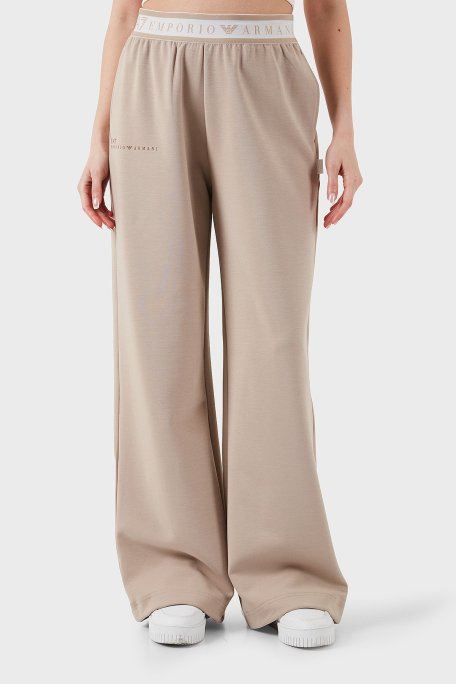 EA7 Wide Leg Yüksek Bel Bol Paça Logolu Bayan Pantolon 7W000281 AF12501 U6155 BEJ - Ea7