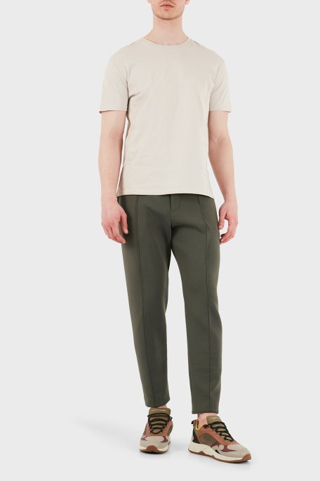 Empori Armani Çimalı Pamuklu Regular Fit Normal Bel Lastikli Paça Erkek Pantolon EM003051 AF10013 U8120 HAKİ - Emporio Armani (1)