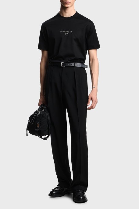 Emporio Arman Logo Baskılı Pamuklu Regular Fit Bisiklet Yaka Erkek T Shirt EM002838 AF10761 UC001 SİYAH - Emporio Armani (1)