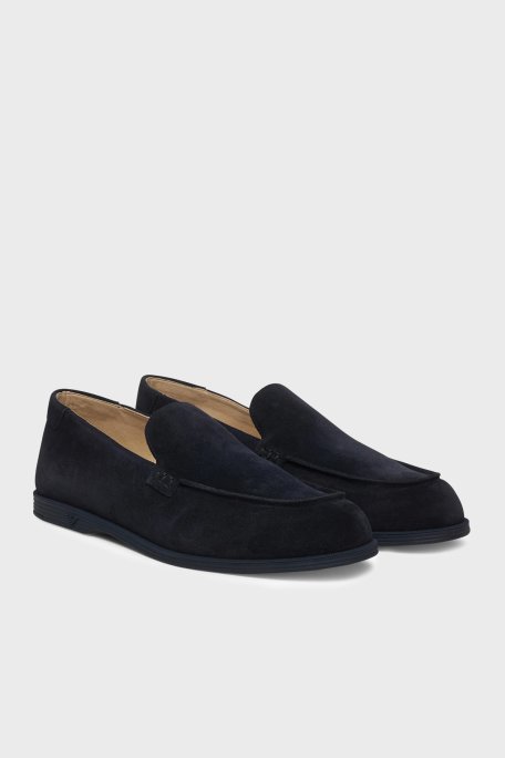 Emporio Armani % 100 Deri Loafer Erkek Ayakkabı EM004941 AF23967 UB117 LACİVERT - Emporio Armani (1)