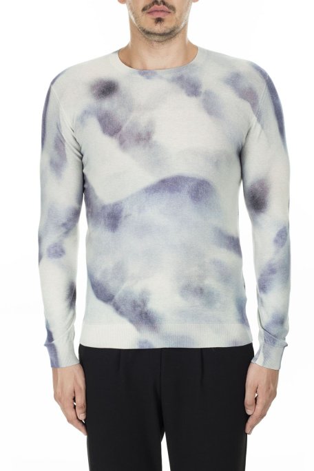 Emporio Armani % 100 Pamuk Bisiklet Yaka Erkek Kazak 3H1MV4 1M06Z 0728 BEYAZ - Emporio Armani