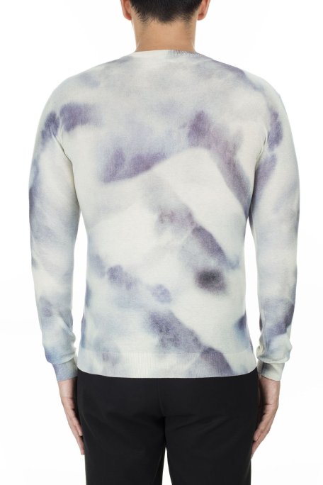 Emporio Armani % 100 Pamuk Bisiklet Yaka Erkek Kazak 3H1MV4 1M06Z 0728 BEYAZ - Emporio Armani (1)