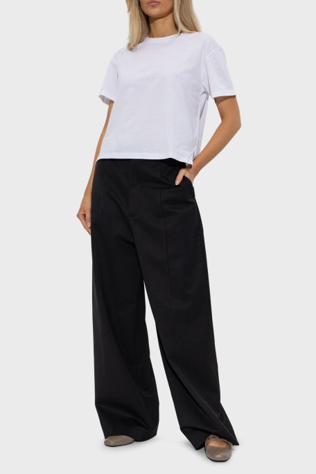 Emporio Armani % 100 Pamuk Regular Fit Bisiklet Yaka Crop Kadın T Shirt EW002922 AF10003 U0002 BEYAZ - Emporio Armani (1)