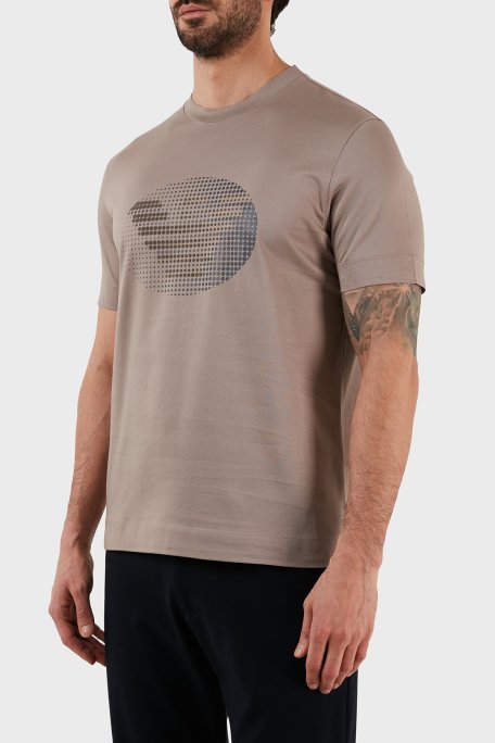 Emporio Armani % 100 Pamuk Regular Fit Bisiklet Yaka Erkek T Shirt 3R1TU1 1JSAZ 0144 TOPRAK - Emporio Armani (1)