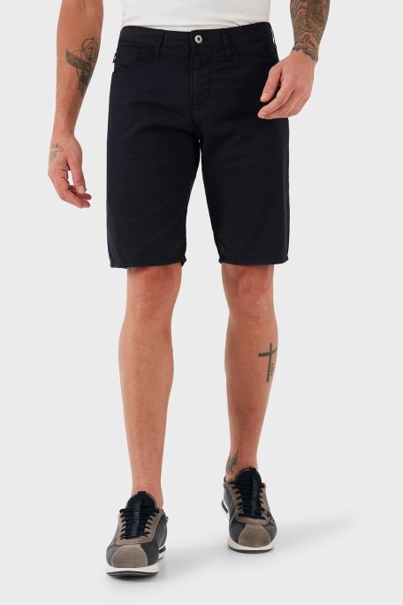 Emporio Armani % 100 Pamuk Regular Fit Normal Bel Düz Paça Erkek Short 3Z1PA6 1N1ZZ 0922 LACİVERT - Emporio Armani