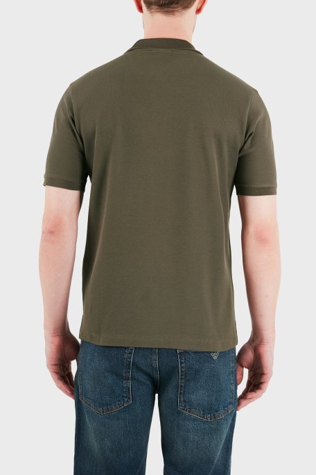 Emporio Armani % 100 Pamuk Slim Fit Düğmeli Erkek Polo EM005239 AF10497 U6200 HAKİ - Emporio Armani (1)